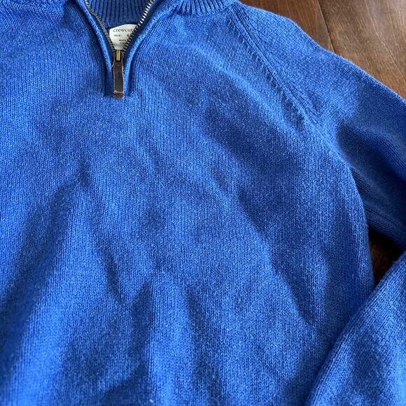 Crewcuts by J Crew Boys 4 / 5 XS Pullover Quarter Zip Sweater Knit Blue Preppy - Picture 2 of 6